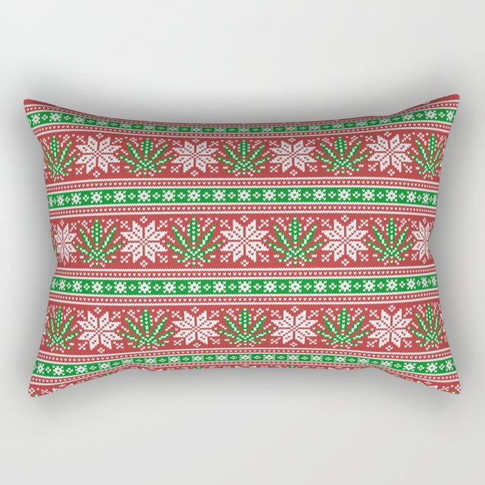 Christmas weed sweater Rectangular Pillow
