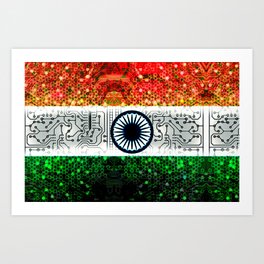 circuit board india (flag) Art Print