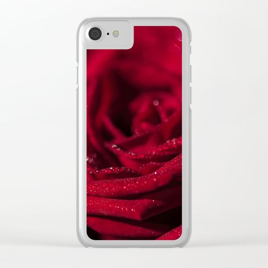Fire-Red-Rose - Roses Flowers Clear iPhone Case