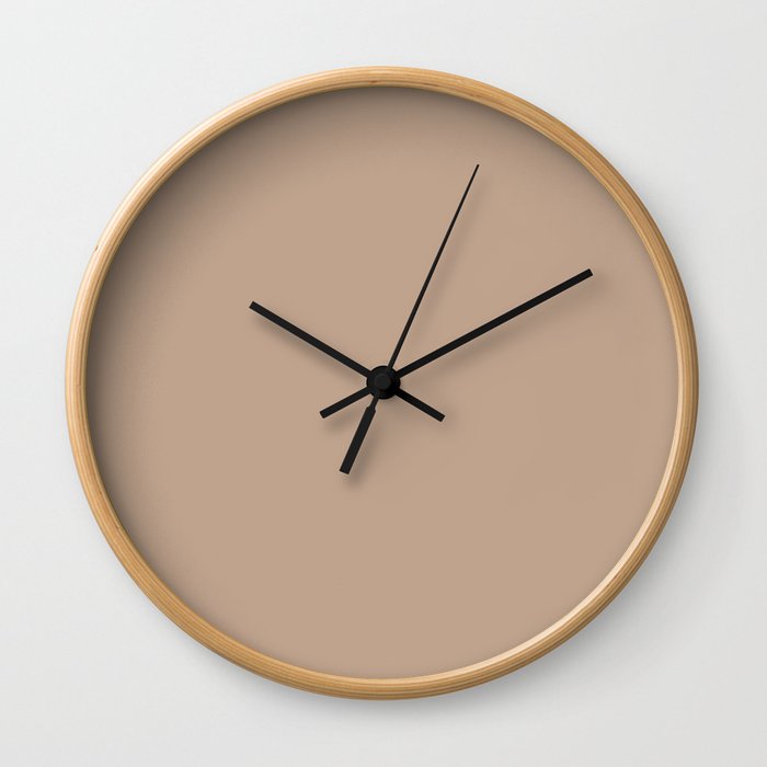 Reliable Beige Solid Color Accent Shade Matches Sherwin Williams Sensational Sand SW 6094 Wall Clock