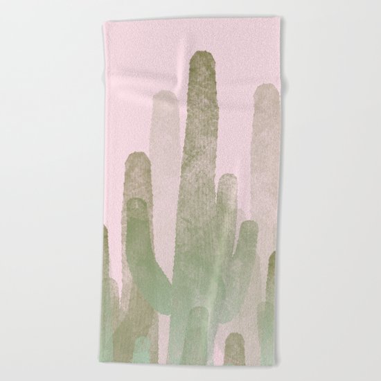 Cactus Pink Beach Towel