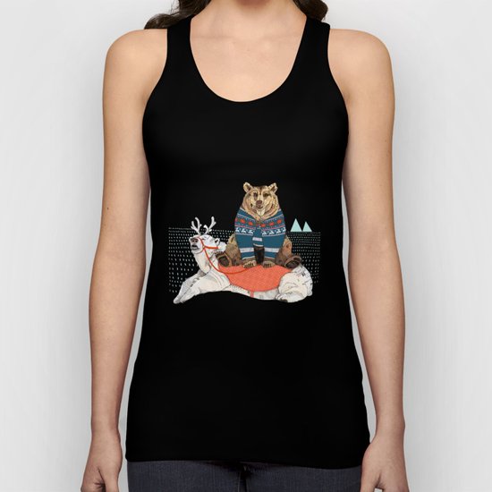 Bear Sleigh Unisex Tank Top