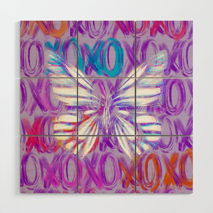 xoxo, butterfly Wood Wall Art