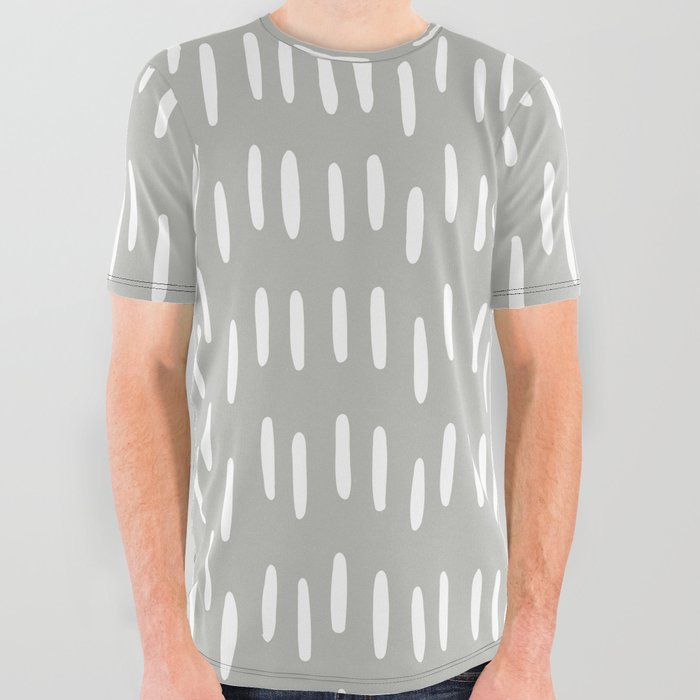 Boho Raindrops in Grey All Over Graphic Tee