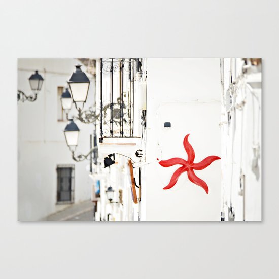 white&red mediterráneo Canvas Print