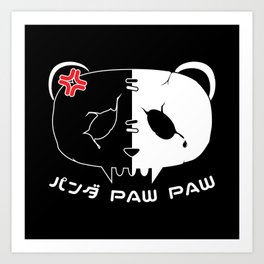 Angry Symbol Panda Paw Paw Design (White) Art Print
