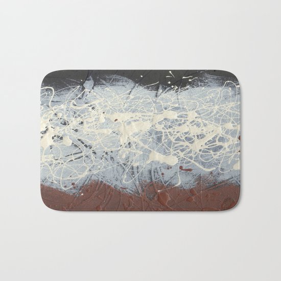 Cool Pollock Rothko Inspired Black White Red Abstract - Modern Art Bath Mat