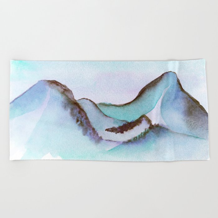 Beautiful Minimalist Mountain Range Beach Towel
