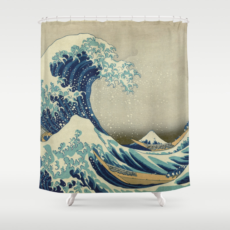 CafePress Hokusai The Great Wave Decorative Fabric Shower Curtain