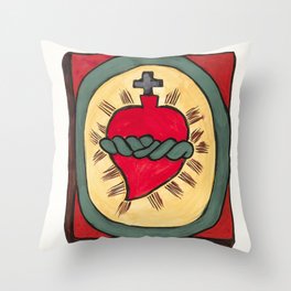 Plate 50 Sacred Heart From Portfolio "Spanish Colonial Designs of New Mexico" Throw Pillow
