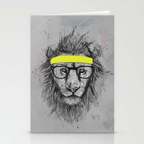 hipster lion Stationery Cards