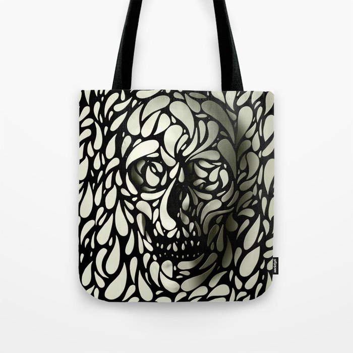 Skull Tote Bag | Drawing, Digital, Ink/pen, Pattern, Black-&-white, Illustration, Abstract, Illustration, Horror, Graphic-design