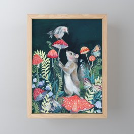 Mushroom garden Framed Mini Art Print