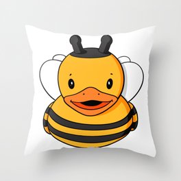 Bumblebee Rubber Duck Throw Pillow