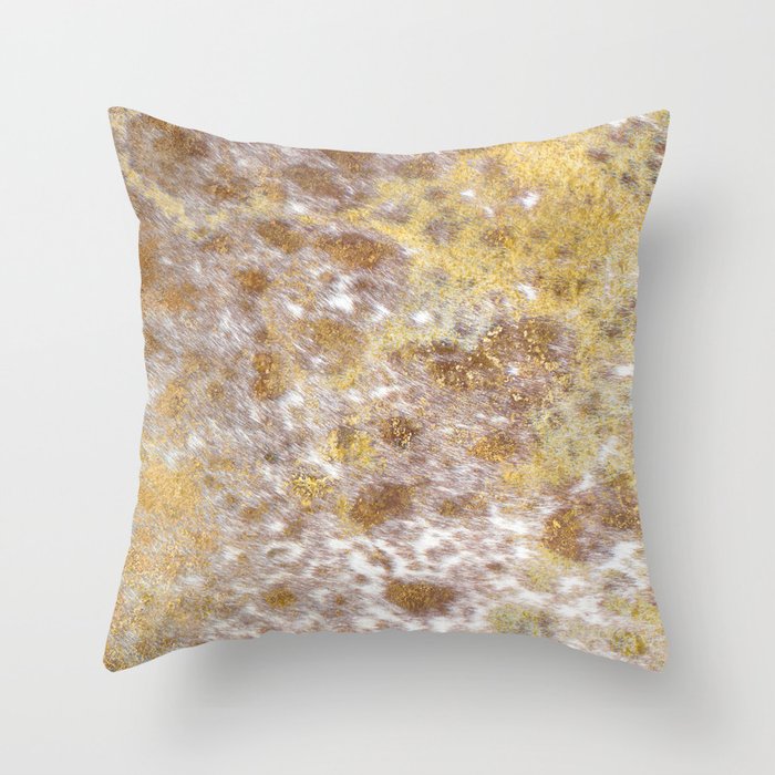Cowhide with Gold Accents (viii 2021) Throw Pillow