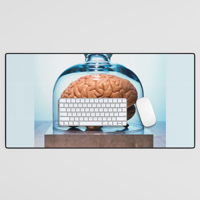 Brain under glass specimen  Desk Mat