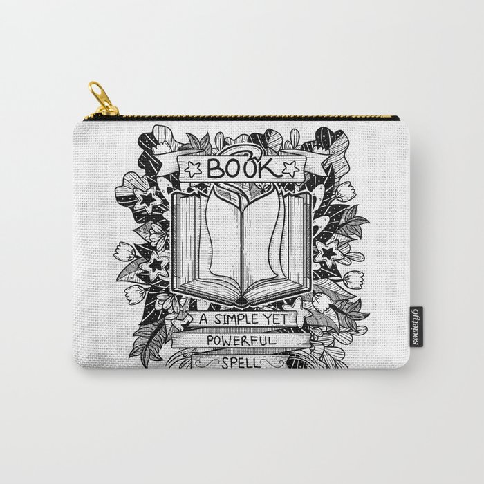 Book Simple Yet Powerful Line Art Illustration Carry-All Pouch