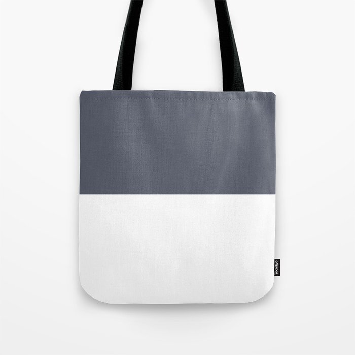 Dark Gray And White Split in Horizontal Halves Tote Bag