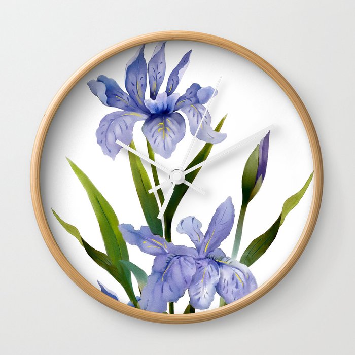 Purple Iris Wall Clock