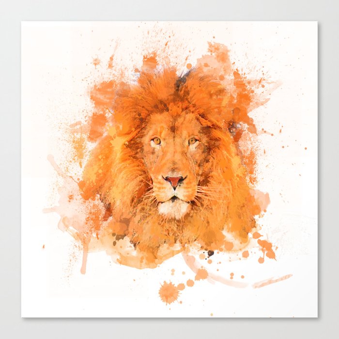 Splatter Lion Canvas Print