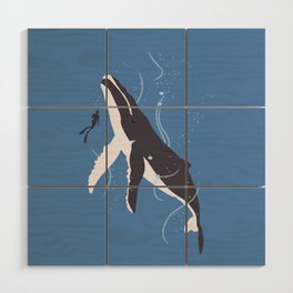 Humpback Whale and Human Wood Wall Art