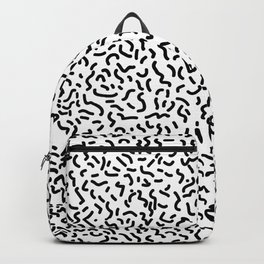 Black Bacterio Backpack | Pattern, Drawing, Memphis, Motif, Noiretblanc, Ettoresotsass, Line, Blackandwhite, Abstract, Whitebackground 