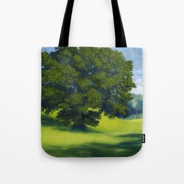 Tree In A Field, An Oil Painting Tote Bag