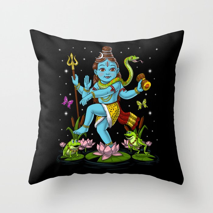 Baby Shiva Dancing Hindu Deity Throw Pillow