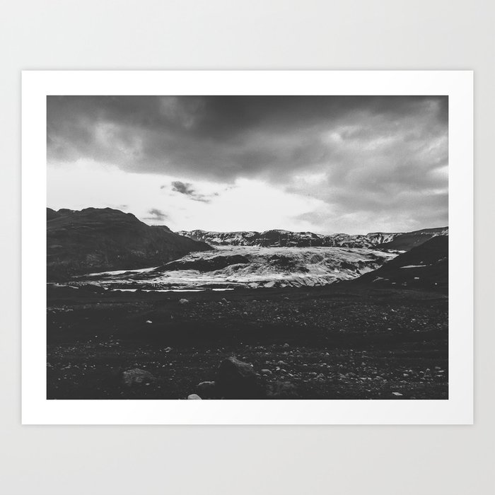 Ice giant - black and white landscape photography Art Print