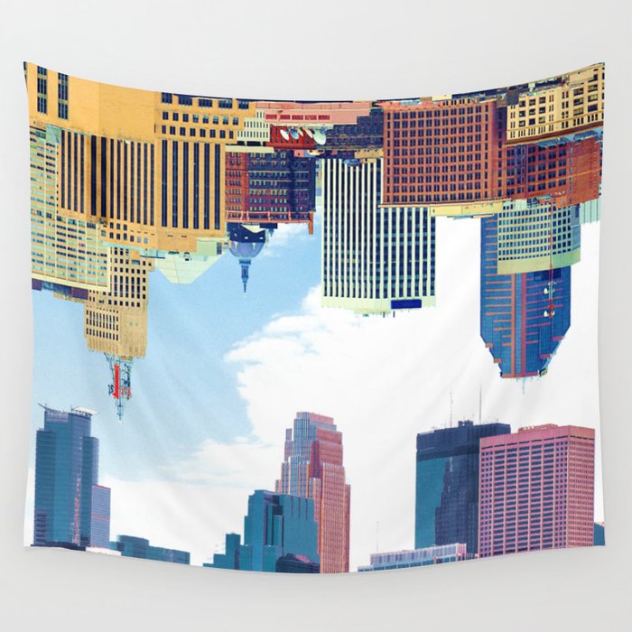 Twin Cities Minneapolis and Saint Paul Wall Tapestry
