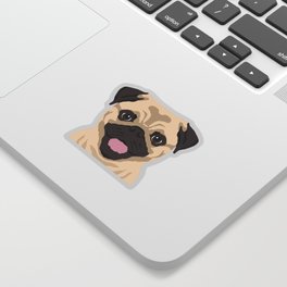 Pug dog head cute gifts for Pug lovers dog breed art pugs Sticker
