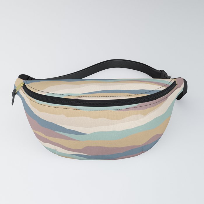 Abstract rustic wavy mountain silhouette pattern. Digital Illustration background Fanny Pack
