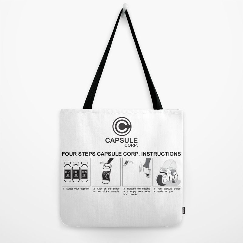 Manga Dragon Ball Capsule Corp Instruction Tote Bag By Babylon Art Society6