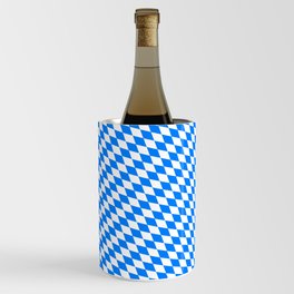 Bavarian Blue and White Diamond Flag Pattern Wine Chiller