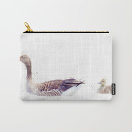 Watercolor Goose family Carry-All Pouch