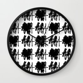 Abstract Painting Black White Wall Clock