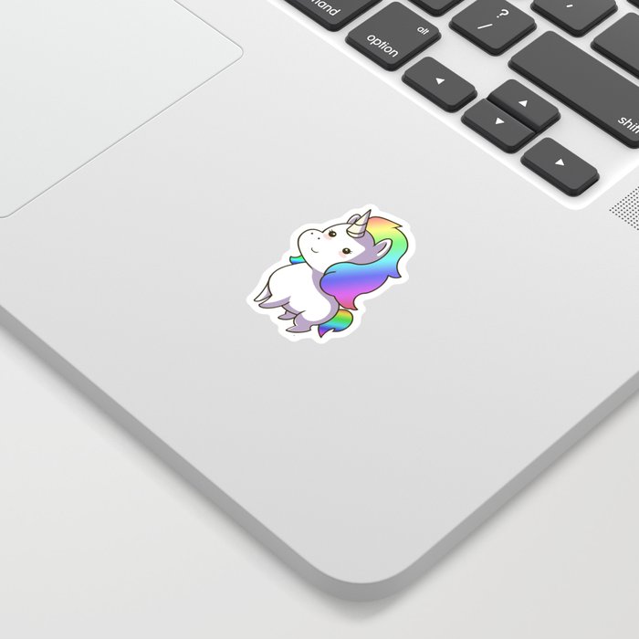 Super Cute Rainbow Unicorn Kawaii Sticker By Steelartstudios Society6