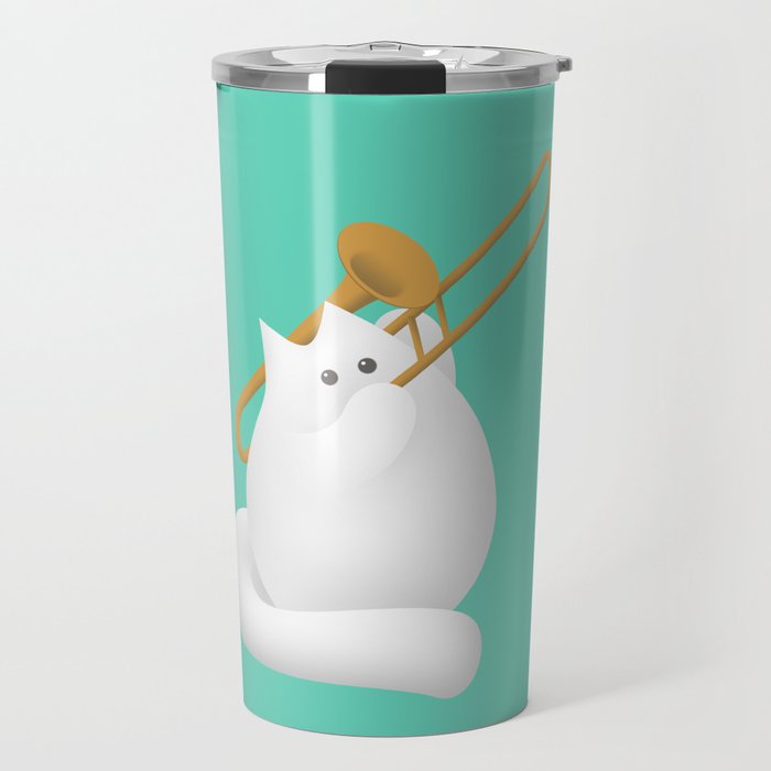 Trombone Cat Travel Mug