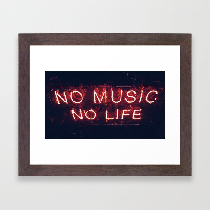 No Music No life Framed Art Print