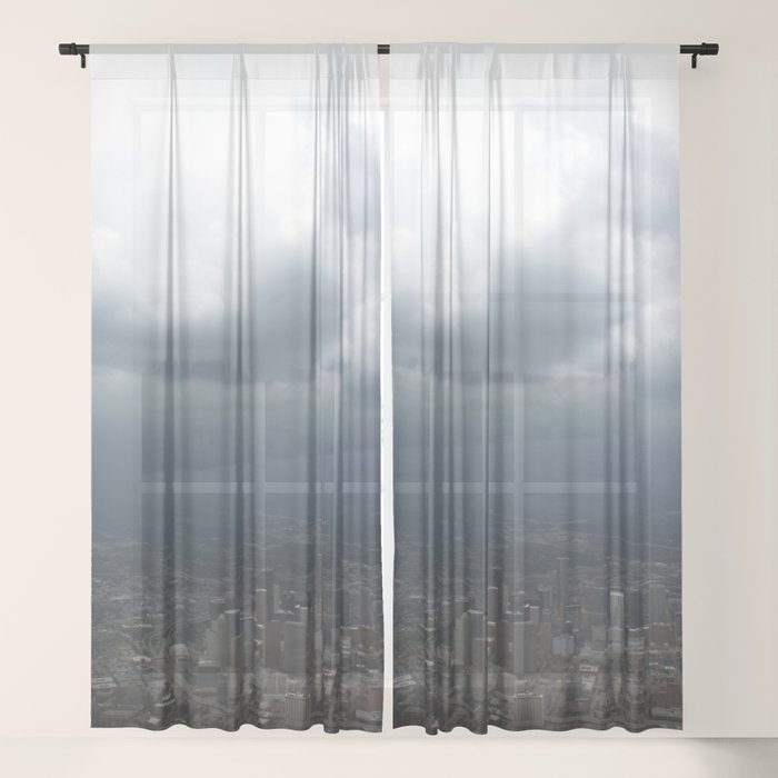 Rain Over Houston Sheer Curtain By E Keener Society6