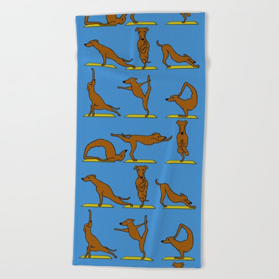 Greyhound Yoga Beach Towel