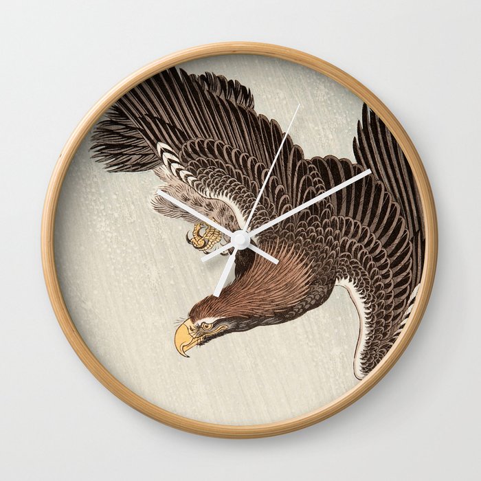 Koson Ohara - Eagle - Japanese Vintage Woodblock Painting Wall Clock
