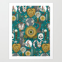 tarot deep turquoise Art Print