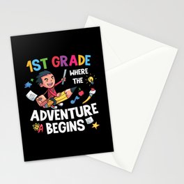 1st Grade Where The Adventure Begins Stationery Card
