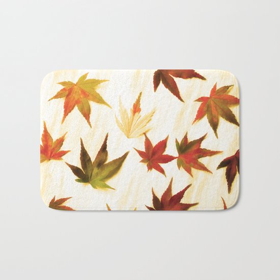 AUTUMN LEAVES PATTERN #3 #decor #art #society6 Bath Mat