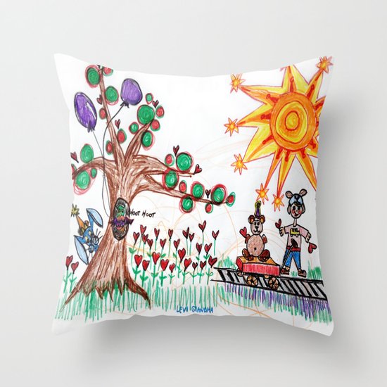:: Hearts for Blue Bunny :: Throw Pillow