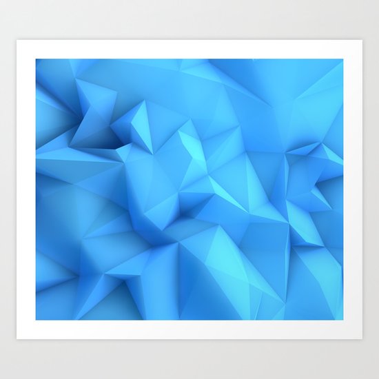 Pale Blue Geometric / Pale Blue Crystal / Geometric Pattern, Abstract Pattern, abstract ocean waves Art Print