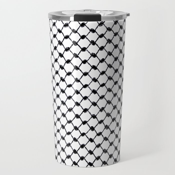 Kuffieh Design Palestinian Arabic Scarf Print Travel Mug