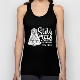 Sloth Eating Pizza Delivery Pizzeria Italian Unisex Tank Top