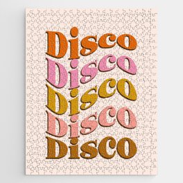 Groovy Disco Disco Jigsaw Puzzle | Sayings, Curated, 70S, Abstract, Brown, Psychedelic, Funky, Typography, Groovy, Mid Century 